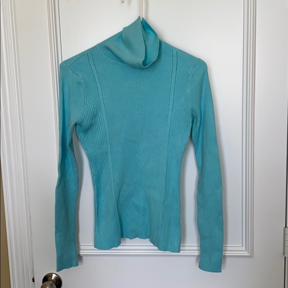 EUC CATO AQUA SWEATER TURLENECK STRETCHY 🌺🌸